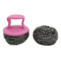 Stainless Steel Scourer with Plastic Handle